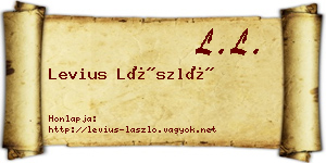 Levius László névjegykártya